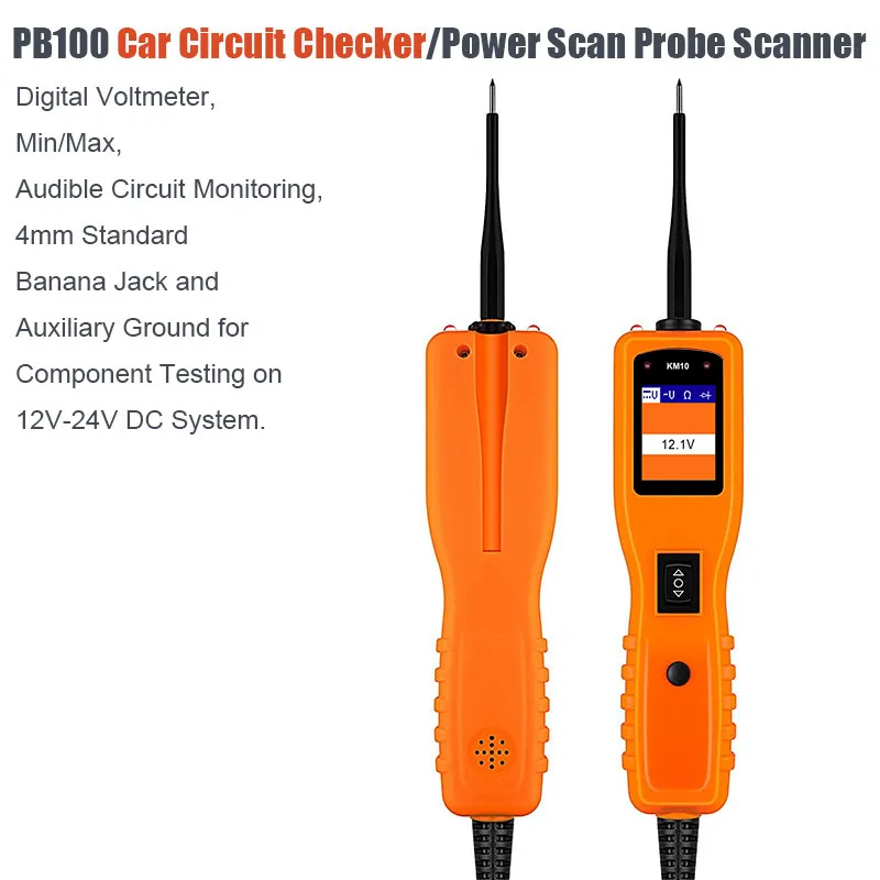 Kzee KM10 12V PowerScan OBD2 тестер цепи автомобиля OBD Автомобильный диагностический