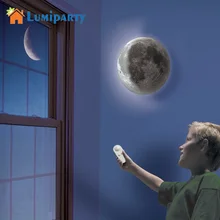 LumiParty Крытый светодиодный настенный светильник с пультом дистанционного управления расслабляющий исцеляющий супер лунный ночник художественная комната детская спальня