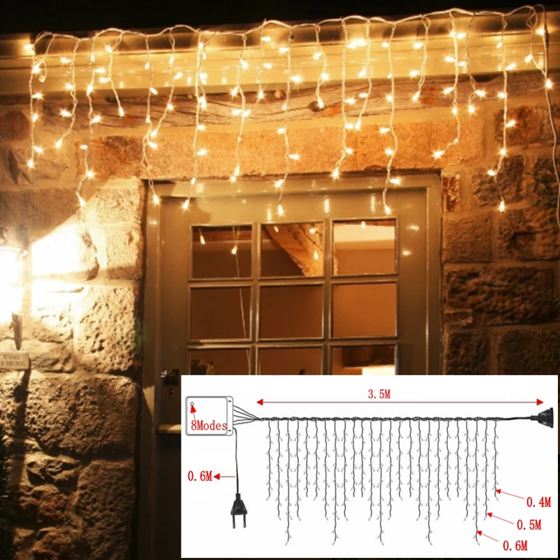 Гирлянда светодиодная 3 5 м 96 светодиодов 0 6 м|icicle lights|light for christmasled string lamp |
