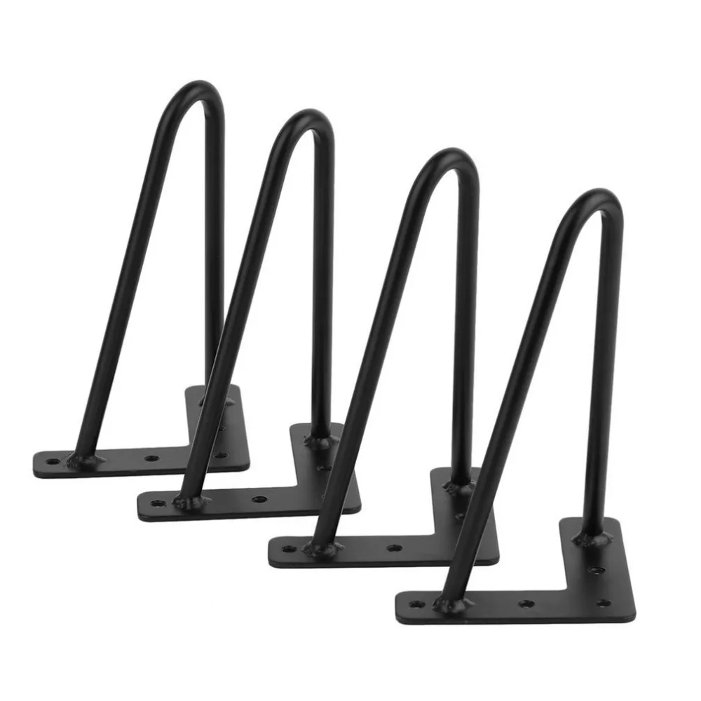 

4 PCS 10mm Tube Hairpin Table Legs Steel Durable 8 12 16 Inch Replacement Leg Solid Color Furniture Parts