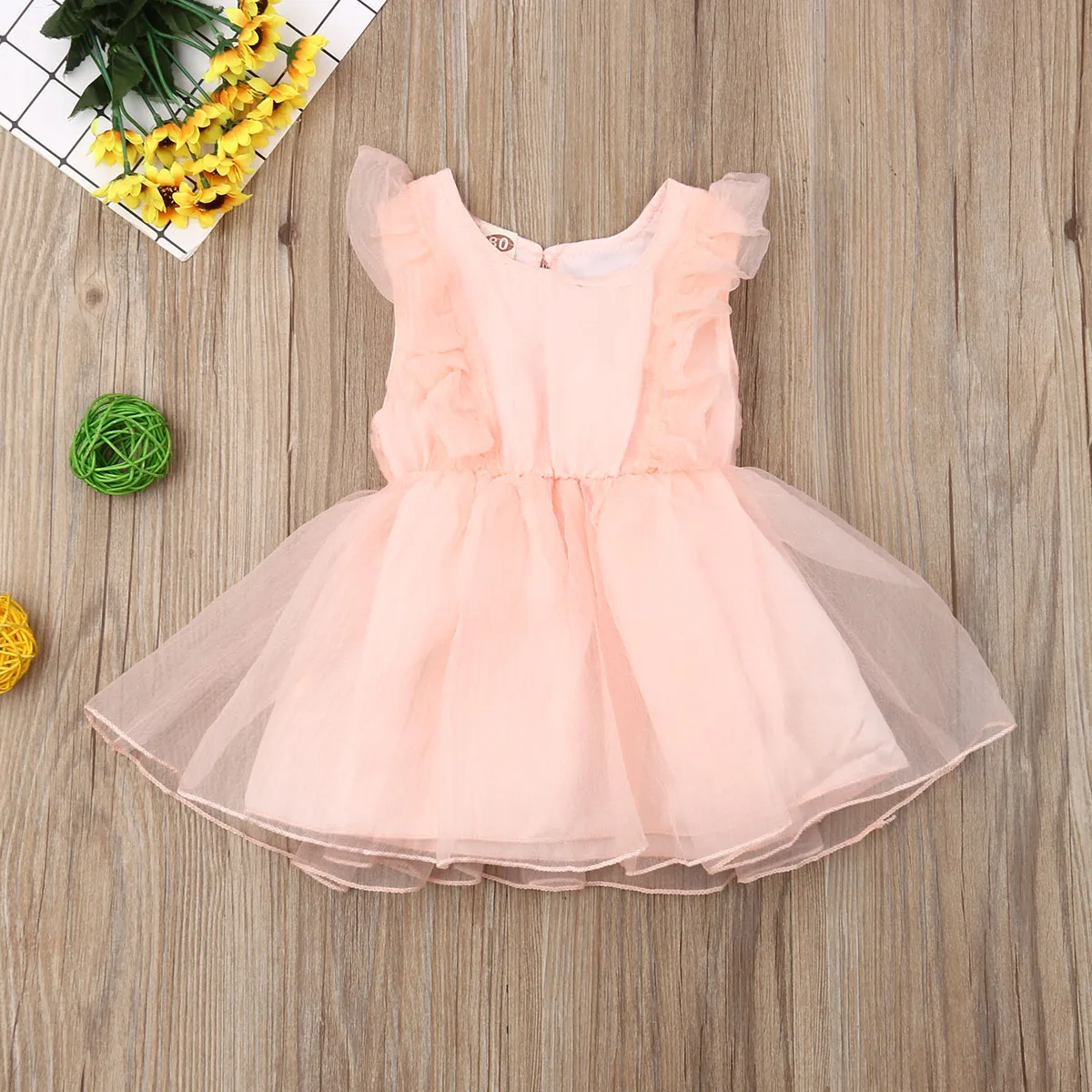 Одежда для малышей Детские юбка-пачка для девочек платье Летнее платье принцессы из кружева и тюля вечерние на свадьбу, день рождения, бальное платье, платье для девочек, костюмы - Цвет: Розовый