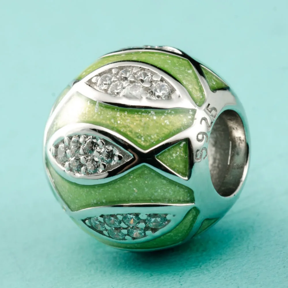 RainMarch Silver Beads Fits Pandora Charms Bracelet Original 925 Silver Beads Fish Round Charm Women Jewelry Making Dropshipping (3)