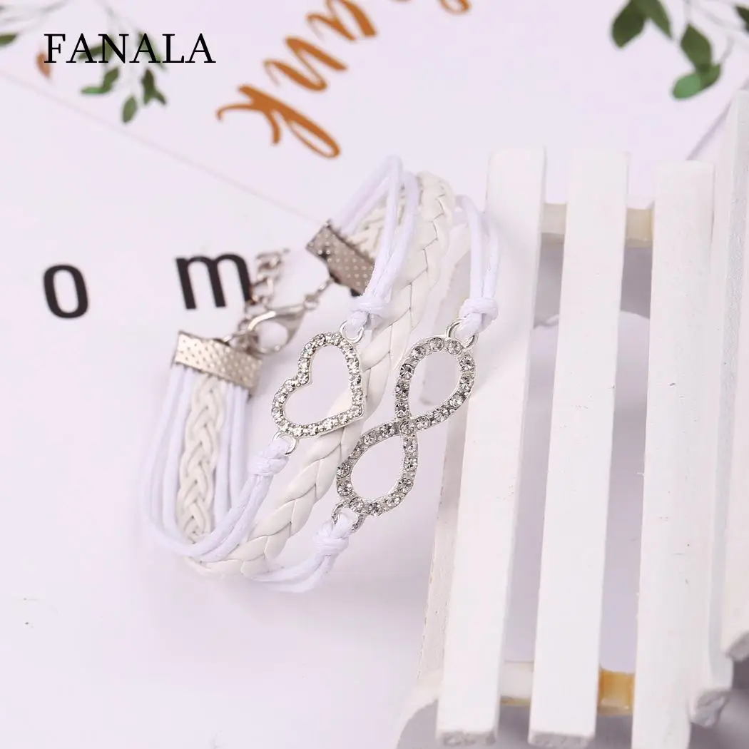 

Fashion Bracelet Women Alloy Rope Heart Charm Bracelets for Women FANALA Jewelry 7 Colors