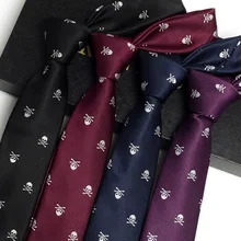 Вышитый галстук с изображением черепа тонкий узкий модный галстук мужской s вечерние Gravatas corbatas студенческий 6 см шейный галстук для женщин и мужчин