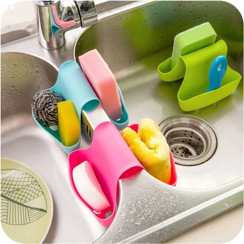 Sponge storage Rack Kitchen sink sponge containing hanging bags saddle