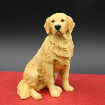 

Home arts resin craft doggy New Sitting Golden Retriever Hand made Resin Crafts home decorative figurine for sale