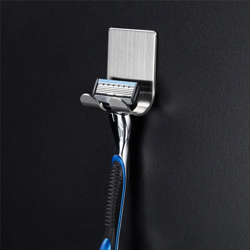 Клейкий держатель крючков из нержавеющей стали для ванной комнаты, маленькие инструменты для сушки волос, бритва