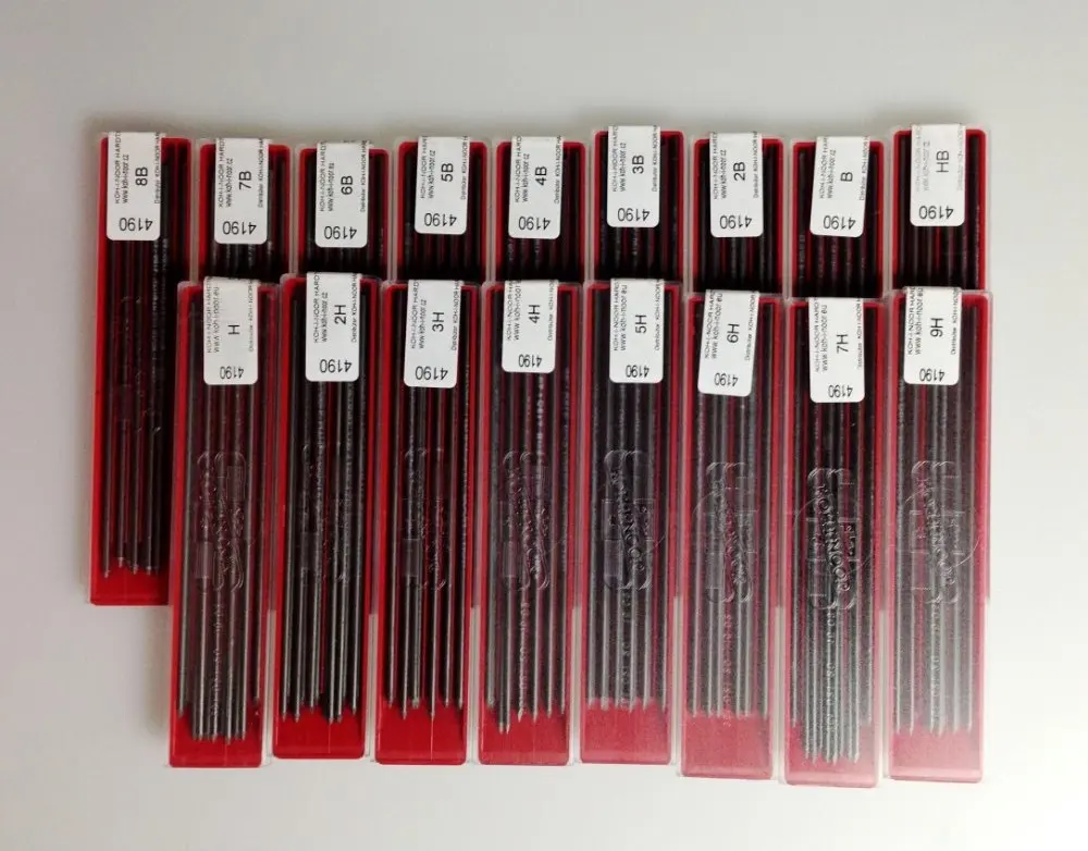 KOH-I-NOOR 2,0 мм механический карандаш, сменный графитовый грифель, черный 9H 7H 6H 5H 4H 3H 2H HB B 2B 3B 4B 5B 6B 7B 8B