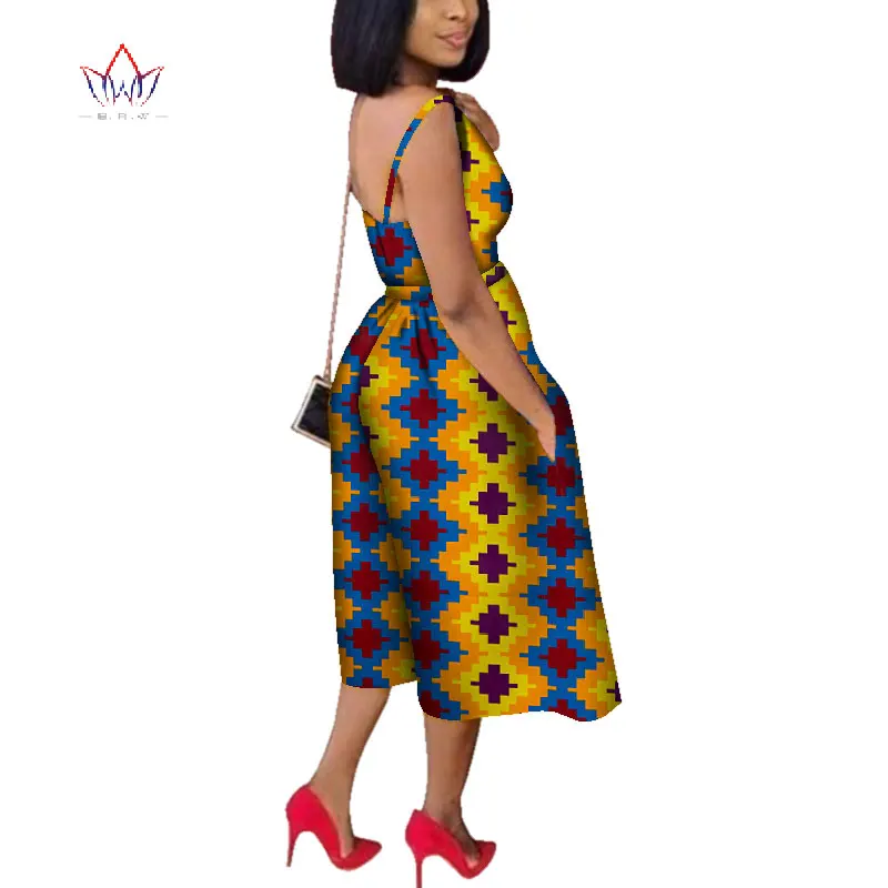 

Women Jumpsuit 2019 Plus Size Africa Cotton Wax Print Romper Bazin Riche Sexy Jumpsuit Dashiki Elegant Africa Clothing WY4373