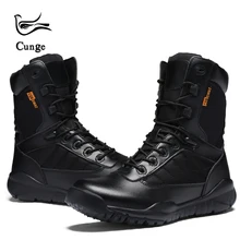 Мужские военные ботинки из натуральной кожи; мужская повседневная прогулочная обувь в байкерском стиле для верховой езды и охоты; тактические ботинки Martin; Botas; черные ботинки