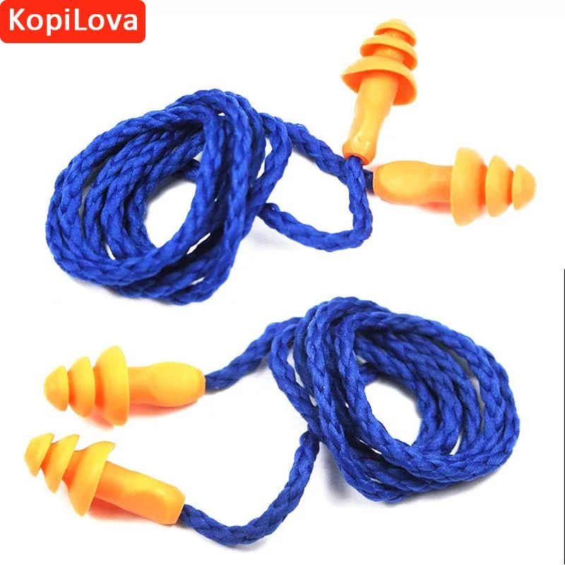 KopiLova Ear Plugs With String Hearing Protection Noise reducer Ear Protector Anti Noise For