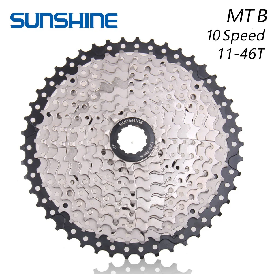 SUNSHINE 11-46T 10 скоростей MTB горный велосипед кассета маховик звездочки совместимы с SHIMANO m590 m6000 m610 m780 X9 - Цвет: 10S 11-46T