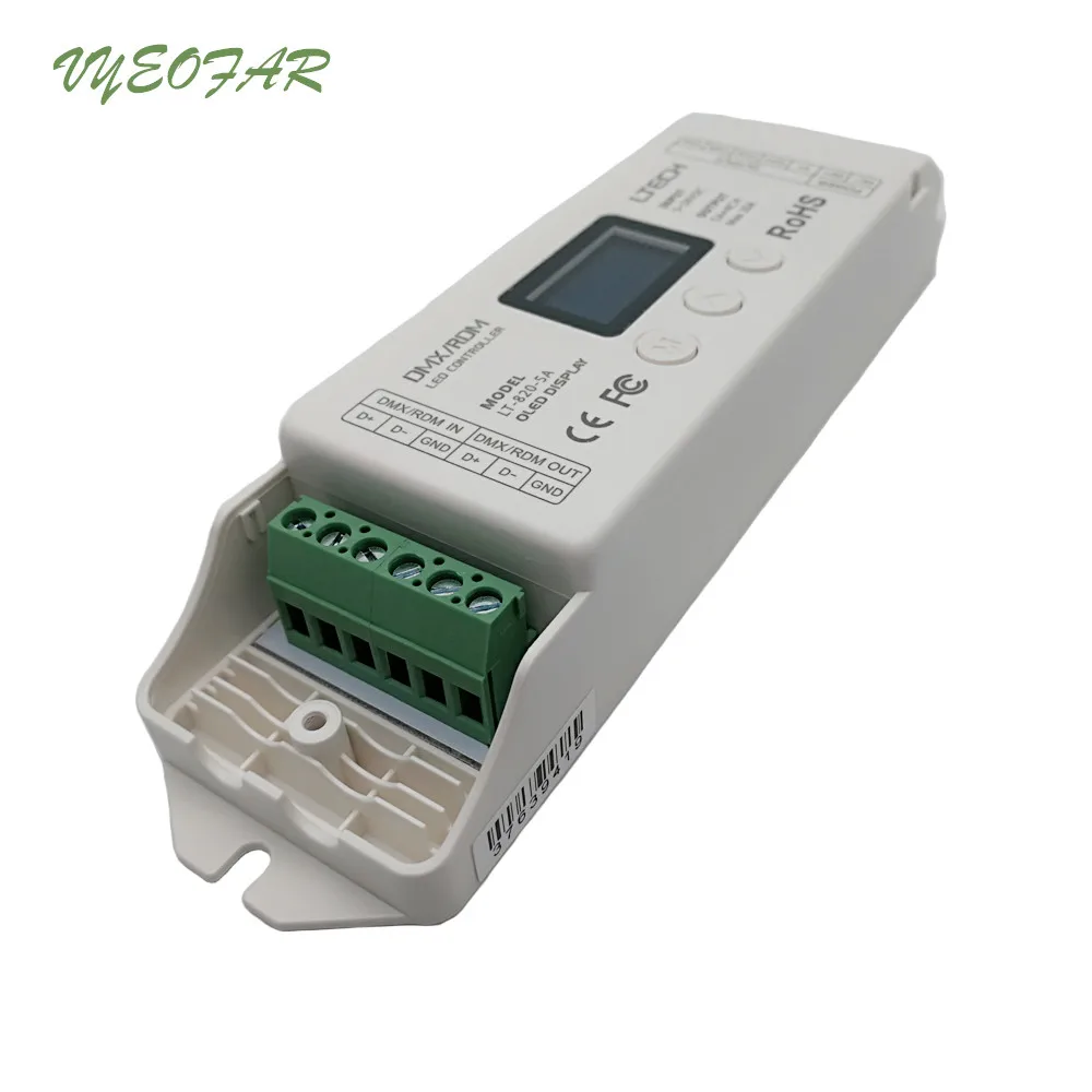 LT-820-5A 4 канала RGBW полосы декодер светодиодный DMX-PWM декодер(8/16 бит опционально, O светодиодный дисплей); 5A* 4 канала Макс 20A выход