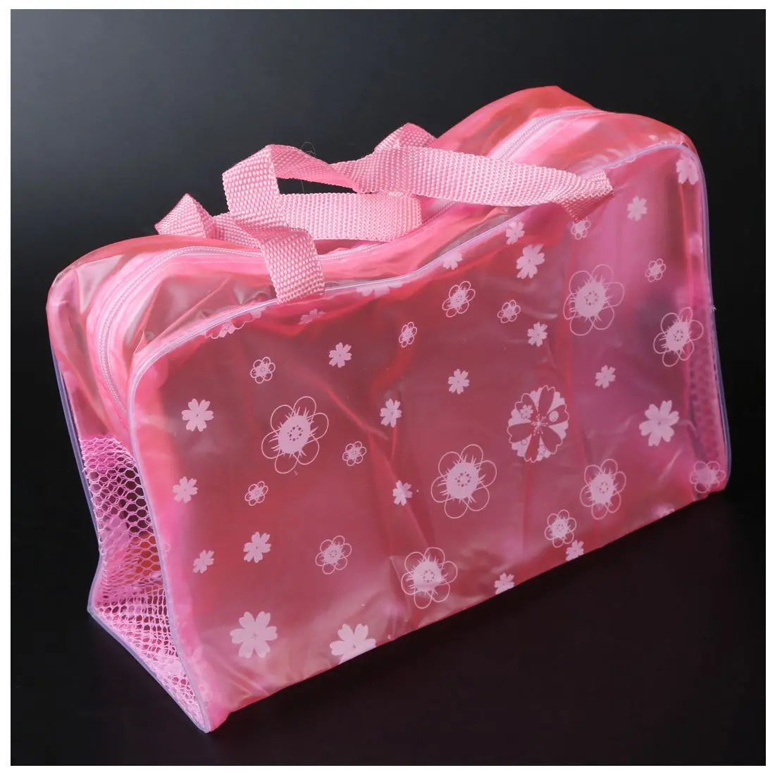 

Floral Print Transparent portable Waterproof Cosmetic Bag Toiletry Bathing Pouch Make Up Storage Organizer Bag Women Makeup Bag