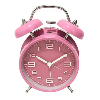 

Retro Portable Cute Mini Cartoon Alarm Clock Round Number Double Bell Desk Table Digital Clock Home Decor