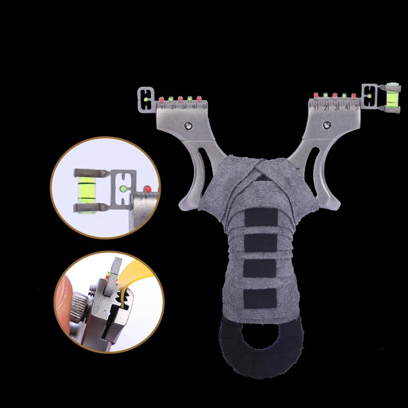 Охотник Рогатка 304 нержавеющая сталь быстрый пресс зажим пять звеньев Spur прецизионный крест уровень прицел инструмент наружные игрушки - Цвет: Grey