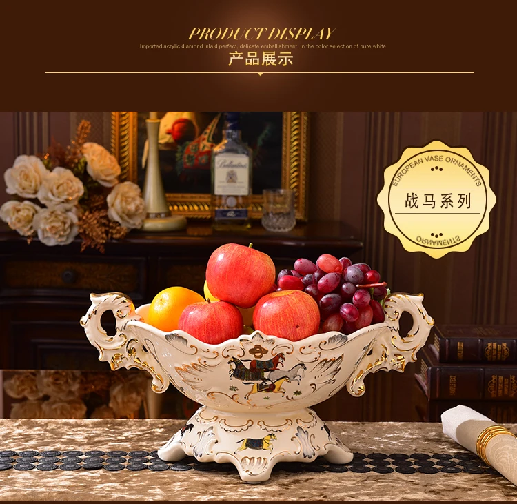 Европейская керамическая чаша для фруктов, фруктовая тарелка для гостиной, роскошная фруктовая чаша, Кубок, Фруктовая тарелка, журнальный столик, украшение для дома