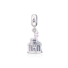 

2019 Mother Day Jewelry Pink Castle Bead Pendants 925 Sterling Silver original Charm Fit Bracelets