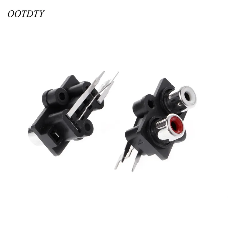 OOTDTY 5 шт. монтажный 2 позиционный разъем RCA для стерео аудио и видео|connector female|connector