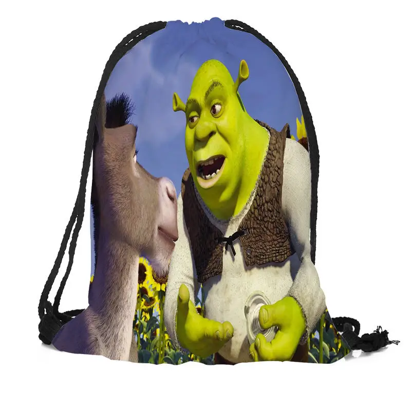 

Custom Shrek Printed Drawstring Backpack Silk Soft Bag Large Sapacity More Size Custom You Image