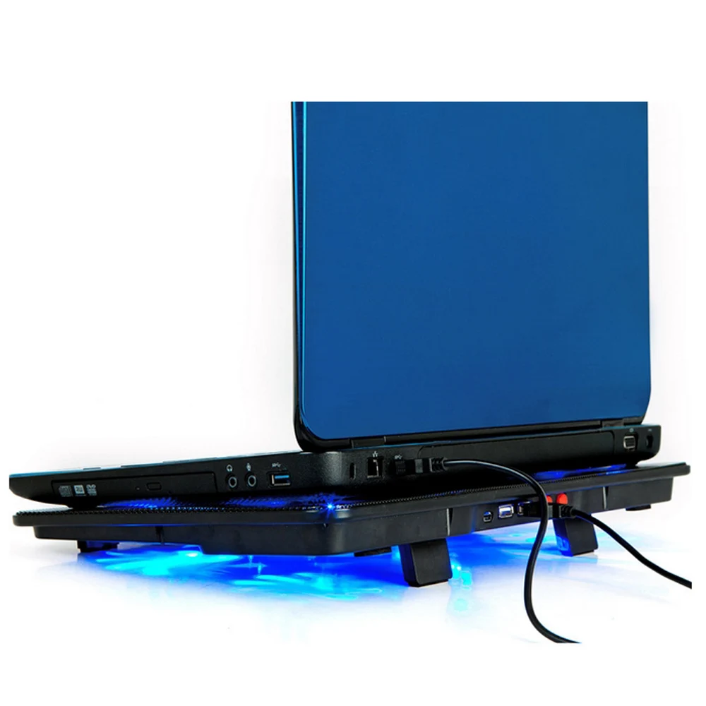 Kaufen Heißer verkauf Echtem 5 Fan 2 USB Laptop Kühler Cooling Pad Basis LED Notebook Kühler Computer USB Fan Stand Für laptop PC 10    17  