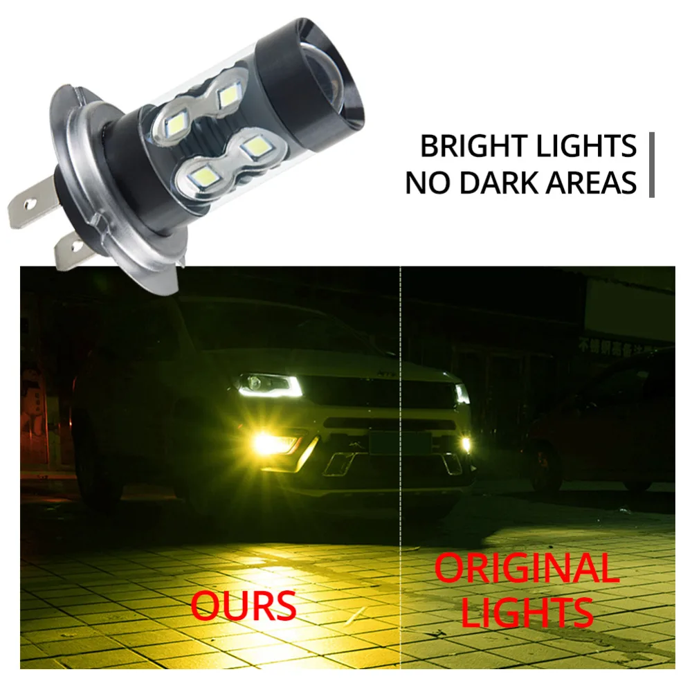 2 шт. Светодиодная лампа H11 Автомобильная противотуманная фара LED H8 9005/HB3 9006/HB4 H3 PSX24W