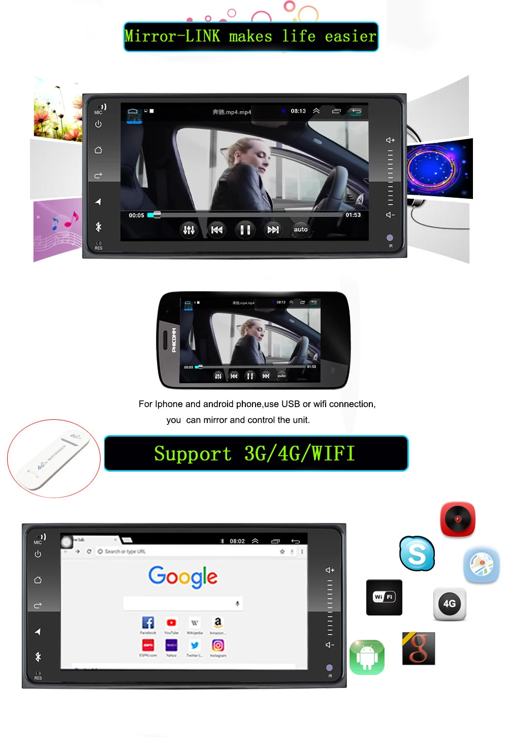 Android 8,1 автомобильный dvd-плеер для Toyota Corolla Camry Highlander 2din автомобильный Радио gps навигация WiFi зеркальное соединение мультимедийный плеер