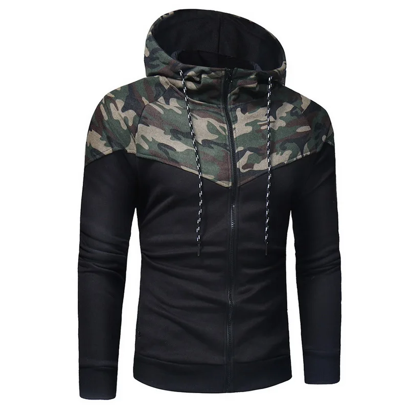 Puimentiua Men Camouflage Print Set Jacket+Pants Male 2Pc Casual Tracksuit Sportwear Hoodies Sweatshirt&Pant Suit Plus Size 3xl