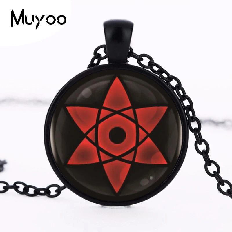 Шаринган наруто Shippuuden Eyes Logo ожерелье с кулоном винтажное круглой цепочкой чокер