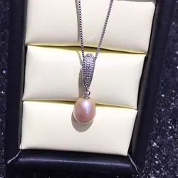 FENASY цепочка с жемчужным кулоном Ожерелье для женщин Подвески из натуральной жемчужины и ожерелья 925 пробы серебряный модный простой кулон