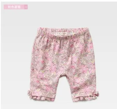 DB1225 dave bella/летние для маленьких девочек Шорты брюки для младенцев Одежда для малышей для девочек цветочные хлопковые брюки детские шорты Детская Штаны - Цвет: Pink rose