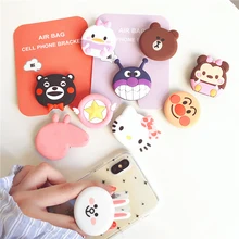 

Universal pop mobile phone stretch bracket Cartoon hello kitty air bag Phone Expanding Stand Finger Holder for iphone 7 8 plus X