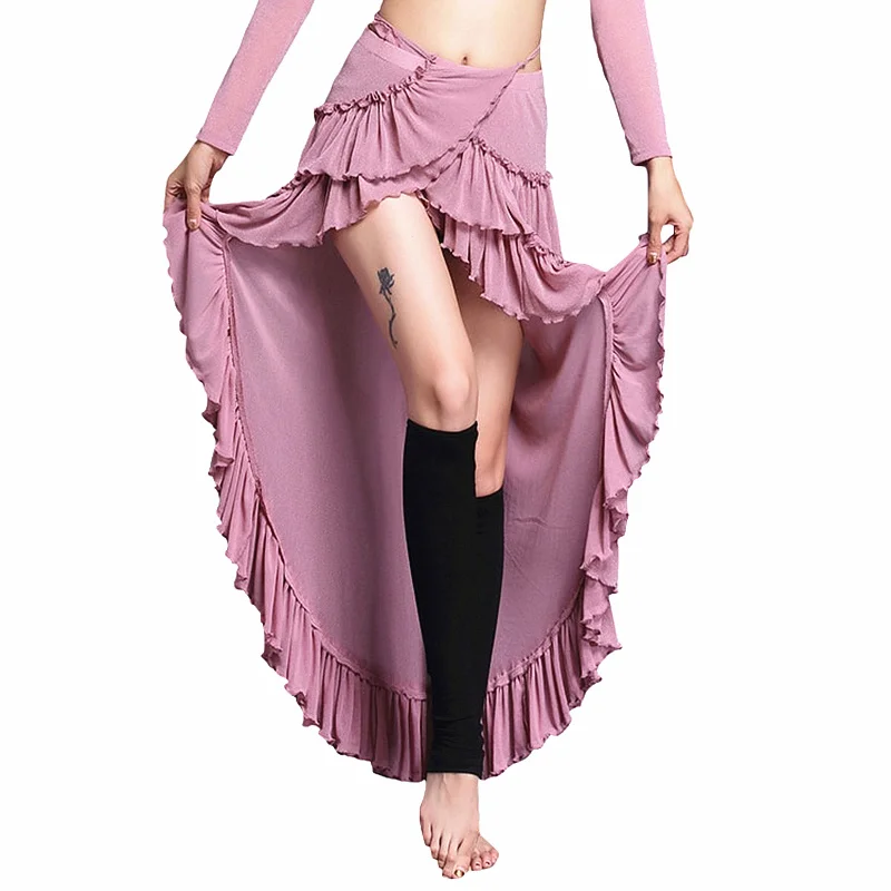 

New Dance Wear Belly Dance Clothing Costume Accessories Half Circle Wrap Belt Hip Scarf Belly Dance Skirt Stretchy (with pants)