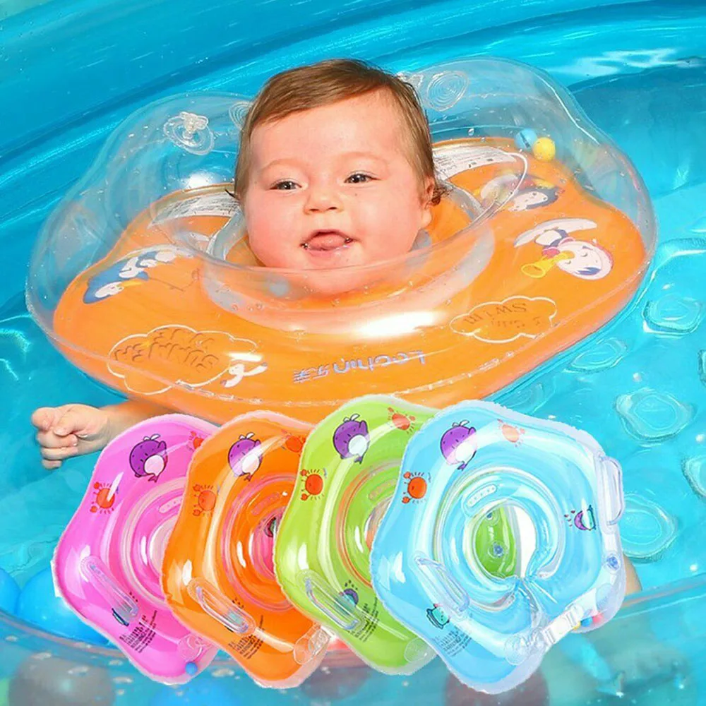 

Baby Inflatable Neck Rings Pool Accessories Kids Children Cute Saftey Inflatable Wheels Newborns Circle Bath Neck Float Toy