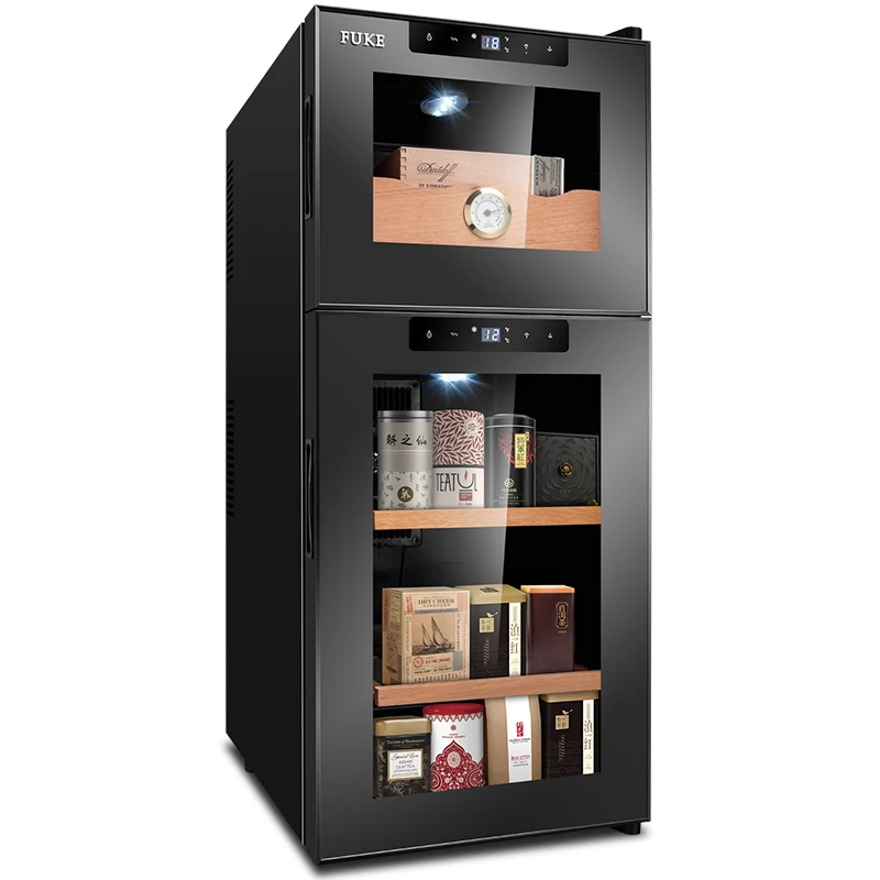 Tea cabinet refrigerator Cigar humidor moisturizing Cigar humidifying cabinet 59L Electric Cigar Storage Box FK-18C