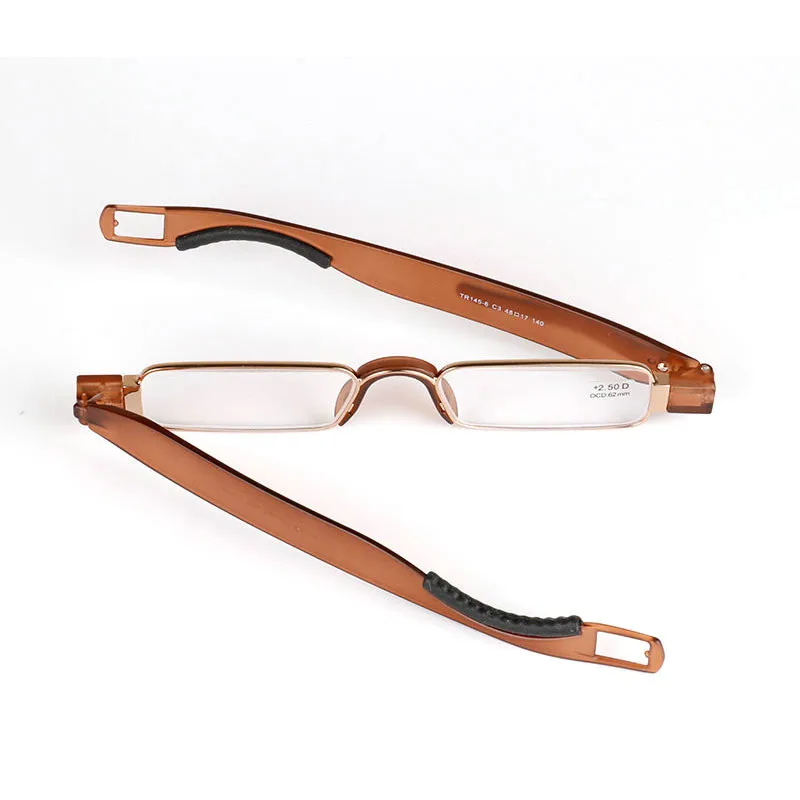 MINCL/ Brand Designer Folding Reading Glasses Rotate 360 Degrees TR90
