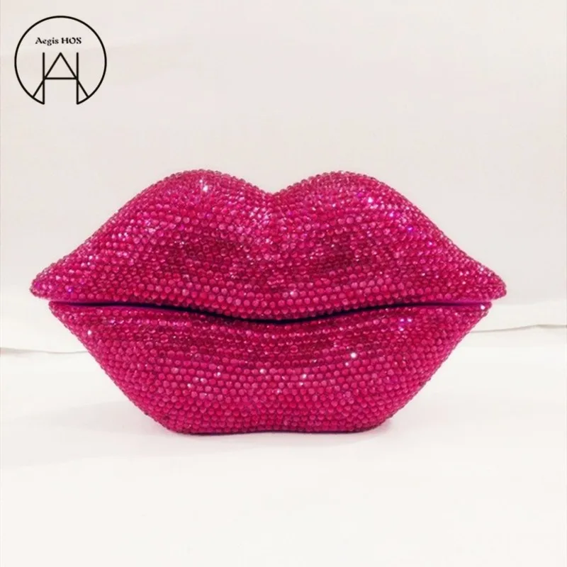

Crystal red lips Personalized wired telephone landline home decoration fashion children's room length 22CM phone holiday gifts