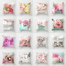 Elife Ретро зеленые листья Роза Лен Хлопок Чехол для подушки цветок украшение дома из полиэстера Спальня Декоративные диванные подушки автомобиля