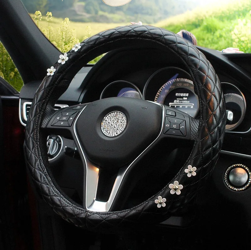 Daisy-Flower-Car-Steering-Wheel-Covers-Diamond-Leather-General-Anti-slip-Car-Handel-Cover-for-Women-6