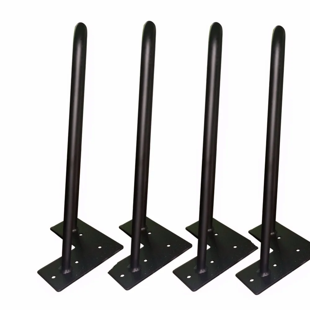 Hot sale 4X12" 2 Rod furniture hairpin legs, matte black metal finish