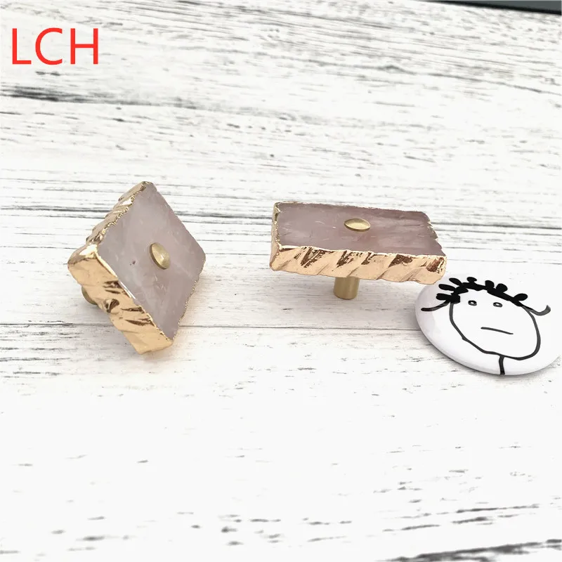 LCH скандинавский стиль светильник розовый кристалл на твердой латунной основе