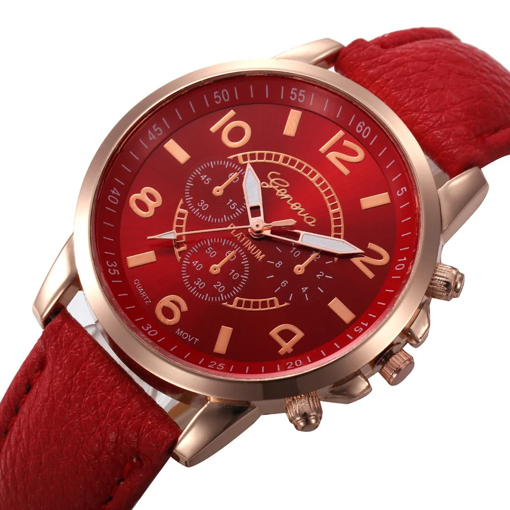 Geneva Montres женские часы кварцевые часы с кожаным ремешком аналоговые женские наручные часы браслет Наручные часы, горячая Распродажа relogio feminino 533