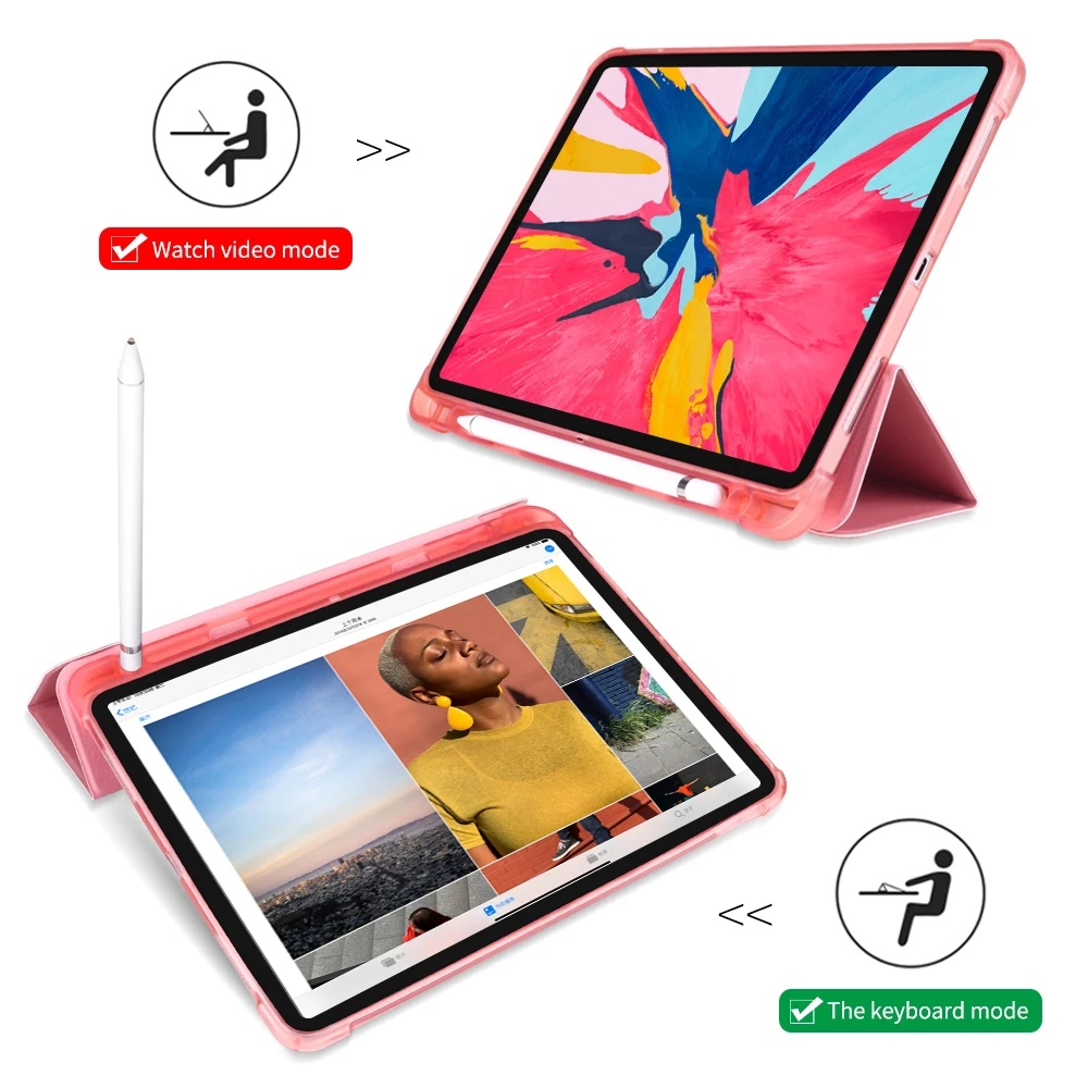 Чехол для iPad Pro 11 с держателем карандашей умный чехол мягкий из искусственной