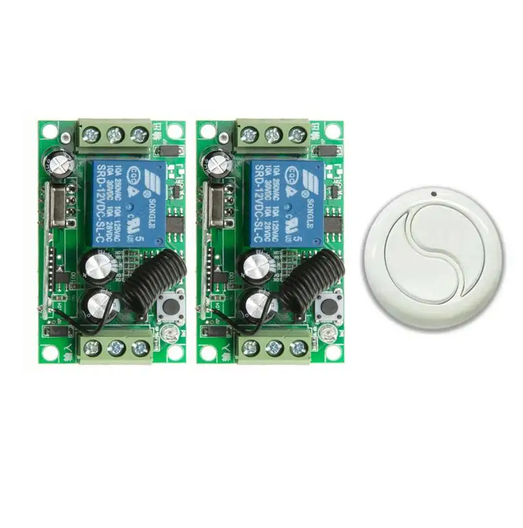 

DC 12 v 1 channal wireless remote control light switch 315MHZ/433MHZ receiver transmitter round button wall paste