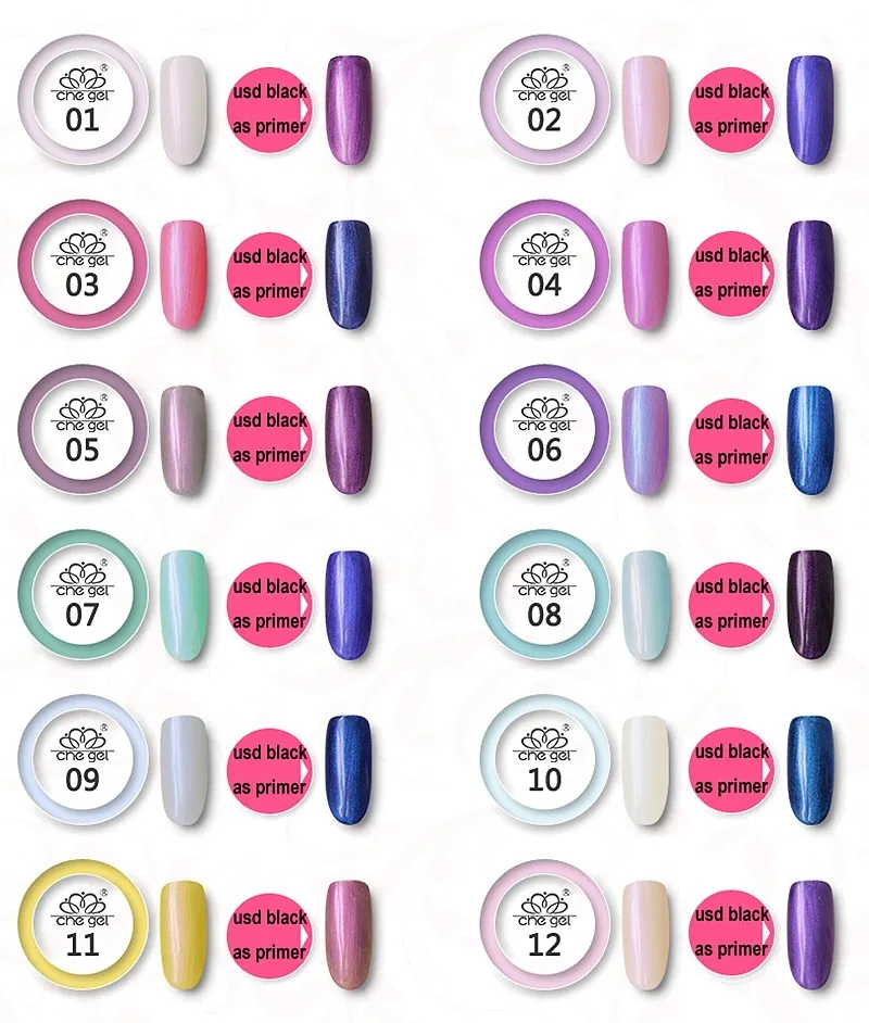12 цветов 5 г CHE gel жемчужный блеск дизайн ногтей лаки для ногтей инструменты для маникюра светодио дный LED УФ гель набор Новые поступления