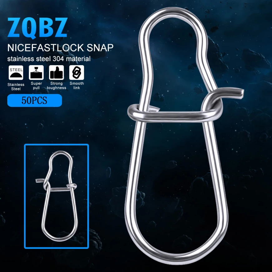 50 шт./лот NiceFastlock защелка 0 # 8 рыболовный вертлюг с крючком предохранительный
