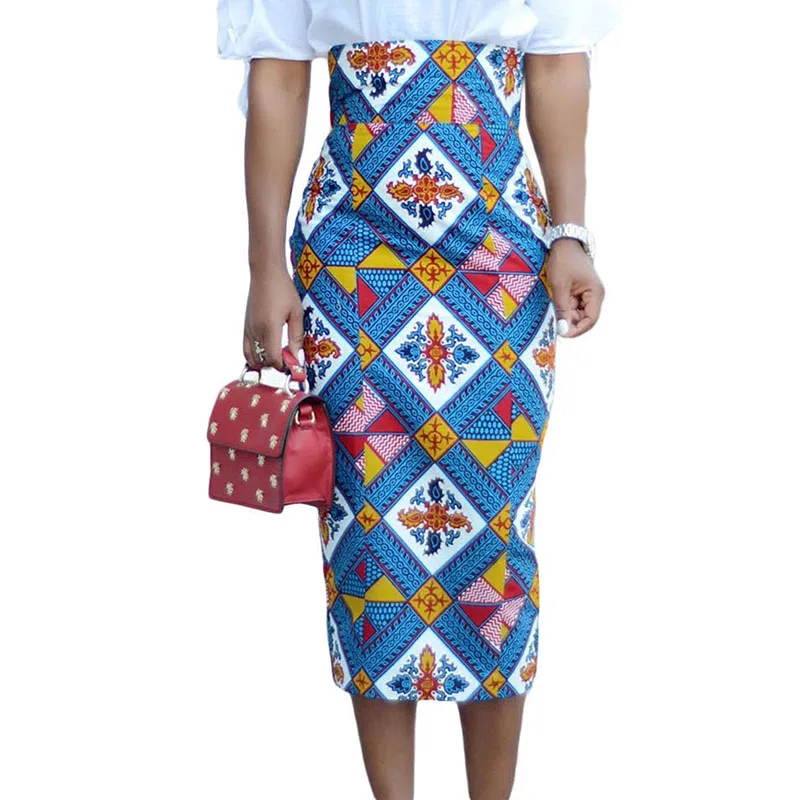 Bluish-African-Print-High-Waist-Bodycon-Pencil-Skirt-LC65104-5-27361