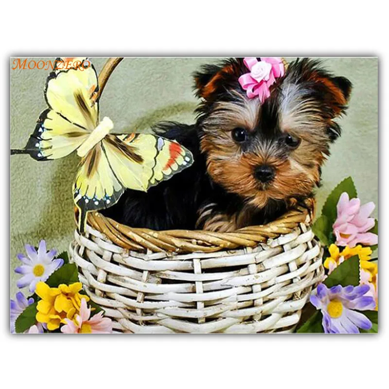 DIY 5D Diamond Draws Square All Animal Mosaic Butterfly Dog New Embroidered Image of Strath | Дом и сад