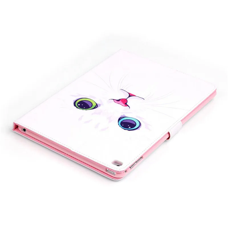 Stand Flip PU Leather For iPad Air 2 Case For iPad 6 Fashion Luxury Cuet White Cat Folio Magnetic Smart Tablet 9.7 Case Cover  (20)
