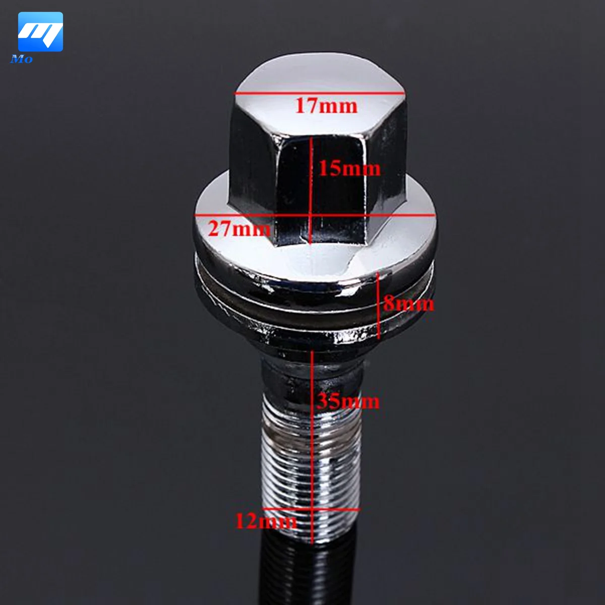 4 pcs M12x1.25 17MM WHEEL NUTS ALLOY BOLTS FLAT SEAT FOR PEUGEOT 206